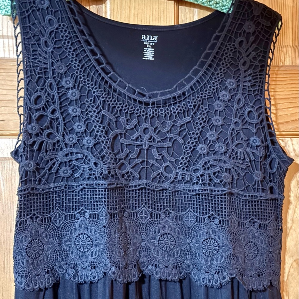 a.n.a Women's Elegant Black Crochet top dress